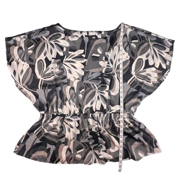 Apostrophe Top 24 Abstract Flowy Artsy Design Dolman Sleeve Boho Chic Blouse - Picture 4 of 10